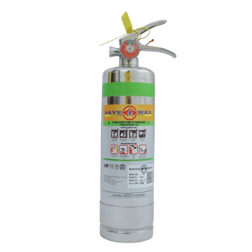 Savemax Clean Agent Stored Pressure Stainless Steel Fire Extinguisher 2Kg
