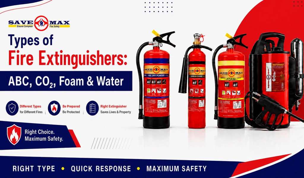 Types of Fire Extinguishers: ABC, CO₂, Foam & Water